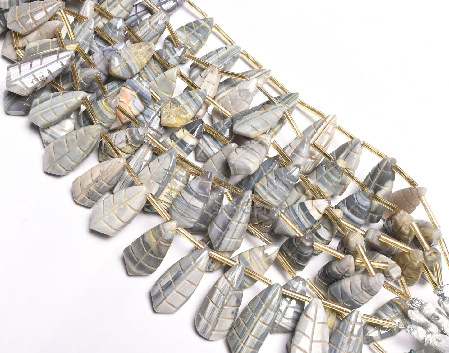 8" Strand Shaded Grey Opal Fancy Pears Shape Carved Gemstone Beads, Opal Carving Fancy Shape Handmade Carving Bead Jewelry Making Craft SALE
