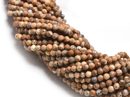 Beautiful Picture Jasper Micro Cut Round Ball Gemstone Beads,3.2 mm Natural Jasper Machine Cut Faceted Roundelle Picture Jasper Bead Jewelry