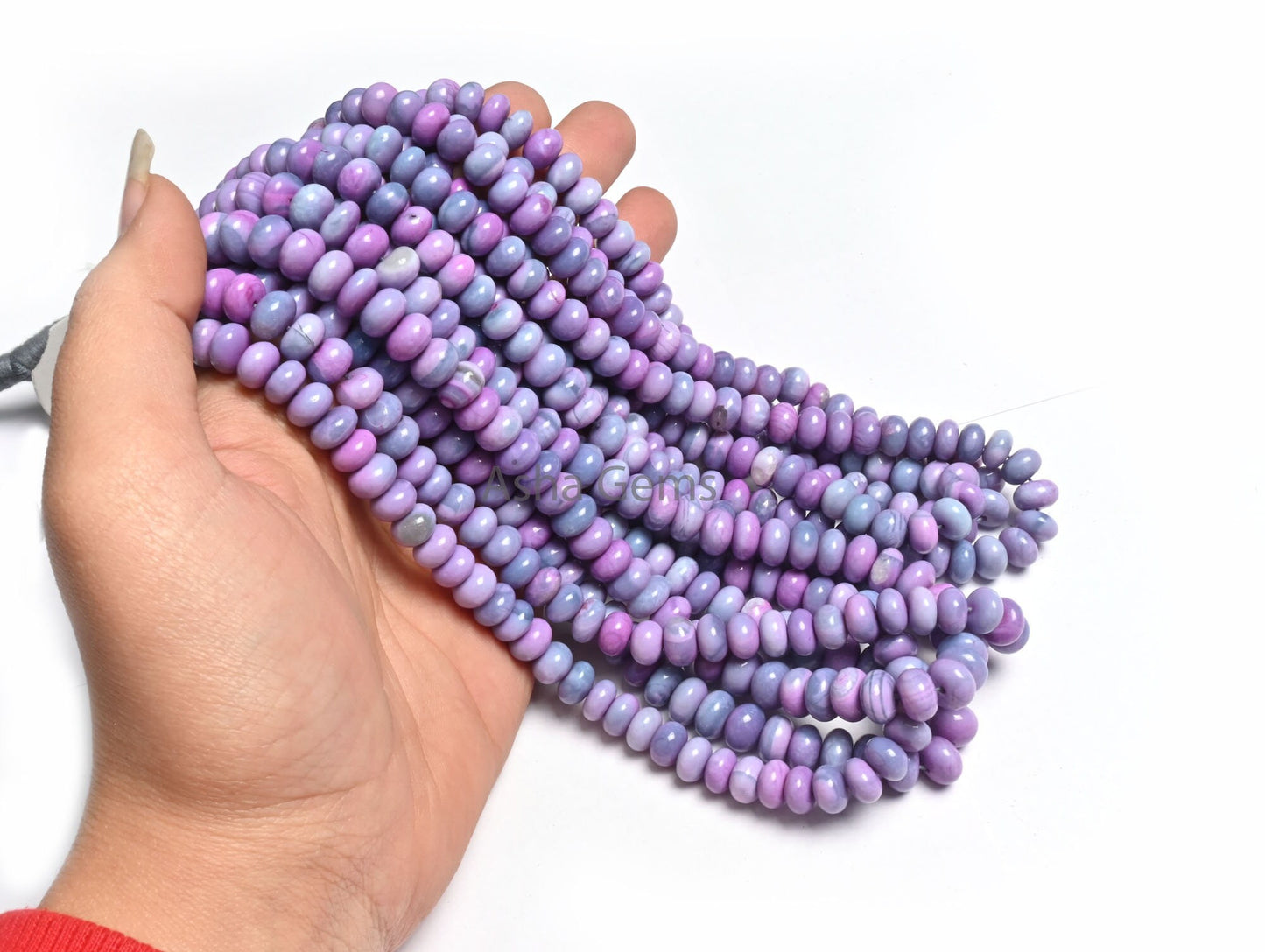 AAA Quality Lavender Opal Rondelle Shape Beads, Shaded Lavender Purple Blue Opal Smooth Roundelle Gemstone Handmade Opal Bead Jewelry Crafts