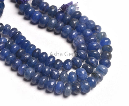 Fine Blue Tanzanite Smooth Gemstone Loose Beads, Tanzanite Plain Handmade Rondelle Shape Beads TZ, Tanzanite Beads For Jewelry Making Craft