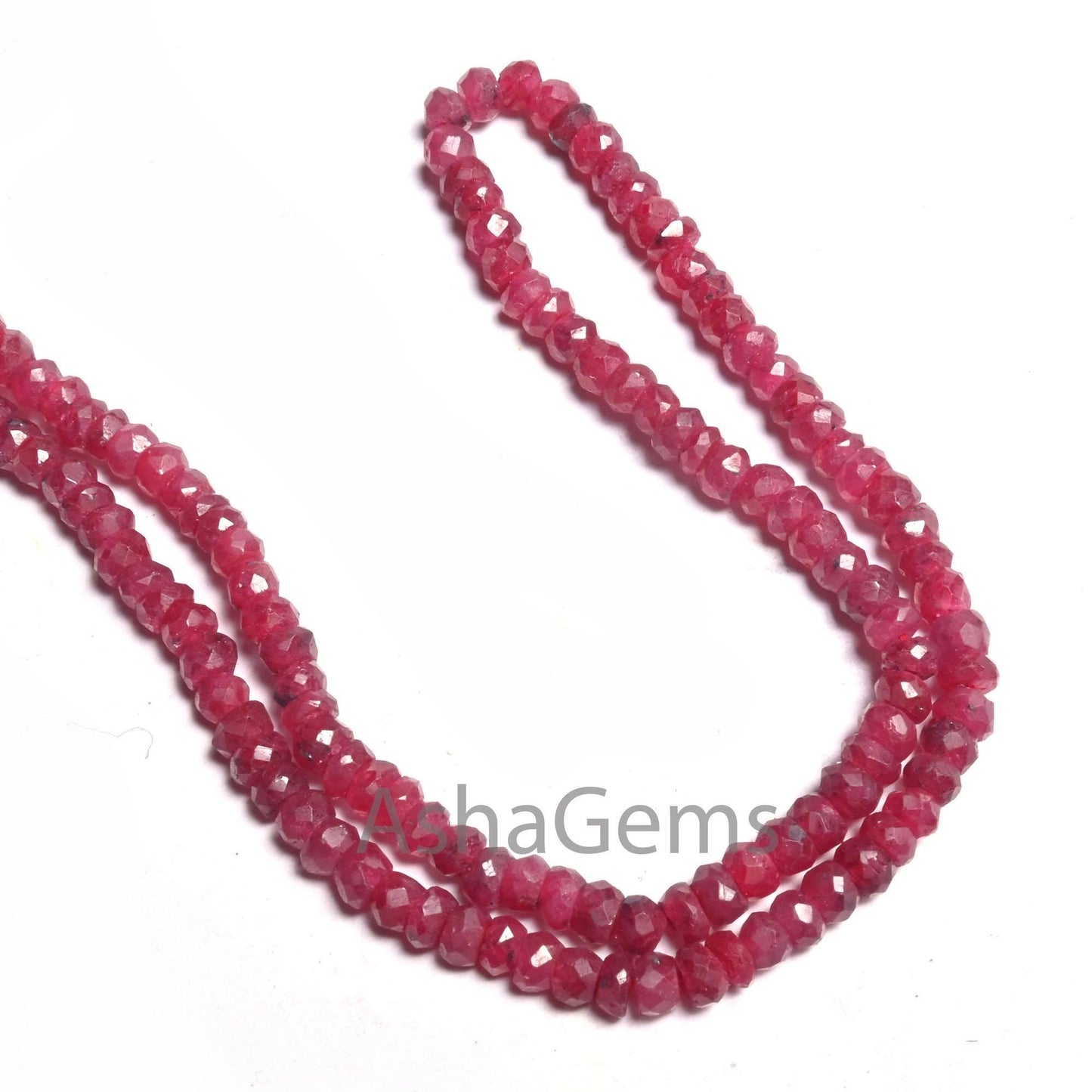 Red Ruby Corundum Faceted Beads,12.5" Ruby Indian Cut Rondelle gemstone beads, Ruby Corrundum Indian Cut beads For Necklace Jewelry Crafts
