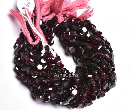 Beautiful Garnet Faceted Hexagon Shape Gemstone beads,13" Strand Natural Red Garnet Table Cut Flat Hexagon Beads, Garnet Fancy beads Jewelry