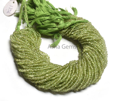 13" Strand Natural Green Peridot Smooth Button Shape Beads,3,3.5 mm Peridot Plain handmade Button Center Drill Gemstone Beads Jewelry Crafts