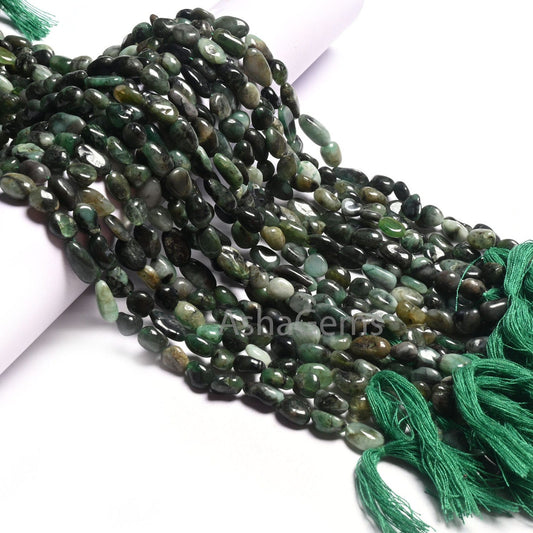 Beautiful Green Emerald Smooth Nugget Shape Gemstone Loose Beads, Sakota emerald Nugget Tiny Handmade Tumble Emerald Bead Jewelry Craft SALE