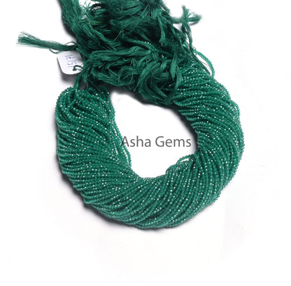 2 mm Beautiful Green Onyx Faceted Rondelle Beads, AAA Green Onyx Beads, Onyx Machine Cut Micro Faceted Beads,13" Strand Green Onyx Bead SALE