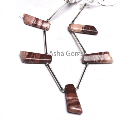Fine Brown Jasper Smooth Fancy 7 Shape Beads,9-25mm Natural Jasper Handmade Fancy Long Slice Gemstone Bead, Picture Jasper Bead Jewelry SALE