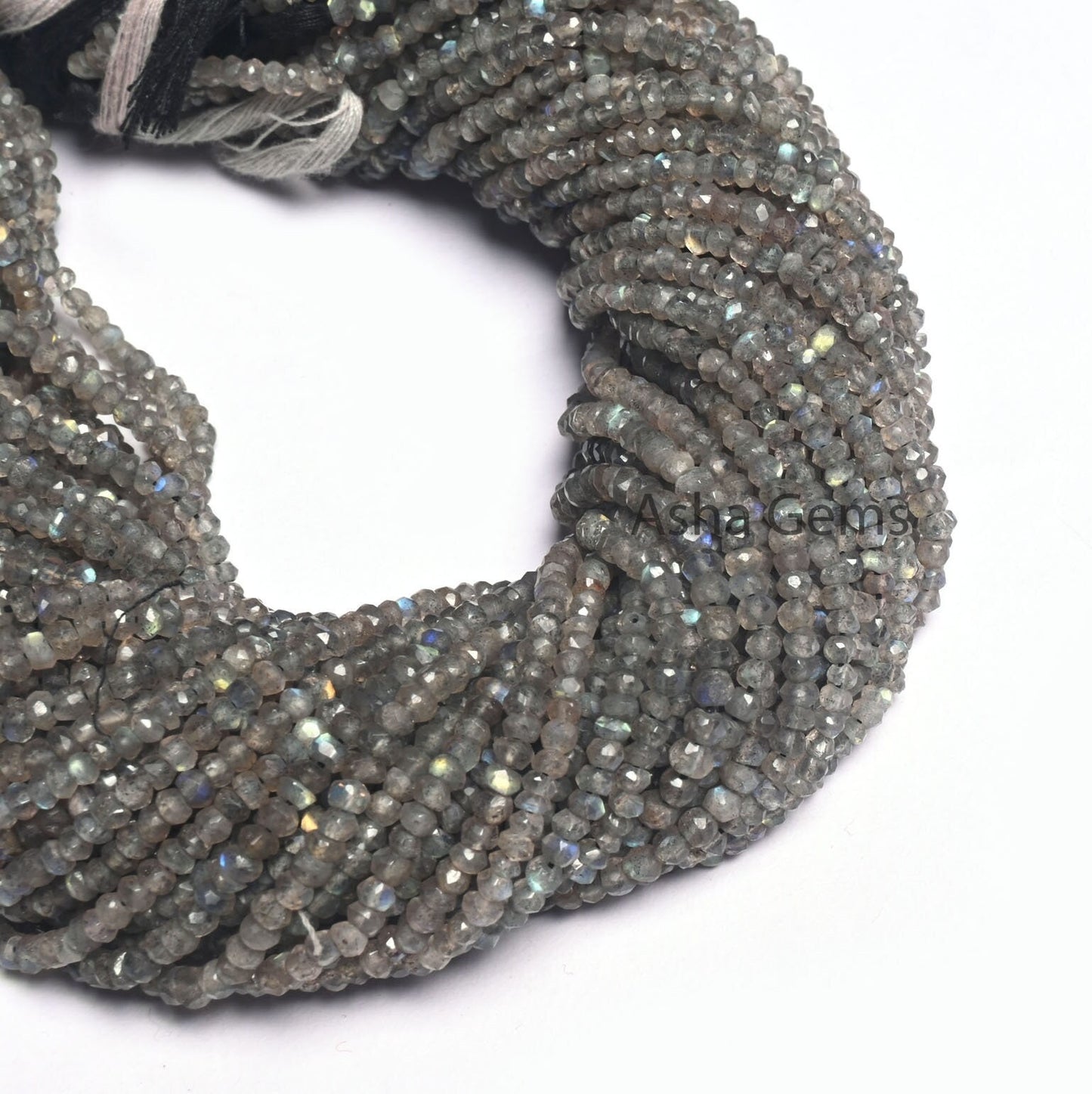 Natural Fire labradorite Faceted Rondelle Gemstone Beads,13" Fine labradorite Indian Machine Cut Beads, Labradorite Beads Jewelry Craft Sale