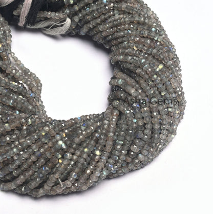 Natural Fire labradorite Faceted Rondelle Gemstone Beads,13" Fine labradorite Indian Machine Cut Beads, Labradorite Beads Jewelry Craft Sale