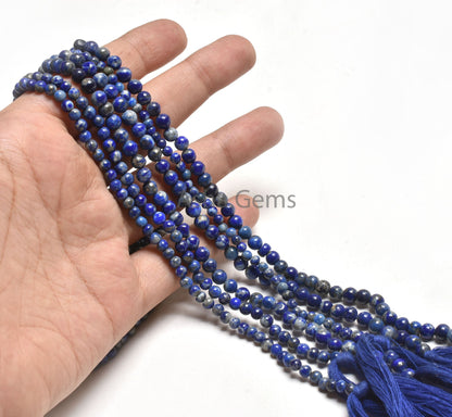 13" Strand lapis Lazuli Smooth Round Ball Beads, Natural Lapis Beads, Blue Lapis Plain Round Shape Gemstone Beads Jewelry Handicraft SALE