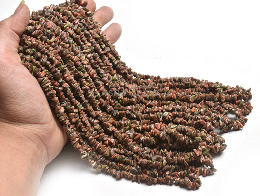 34 Inch Strand Unakite Uncut Chip Beads, Natural Unakite Smooth Raw Rough Uneven Nugget Tiny Gemstone Beads, Unakite Bead Jewelry Craft SALE