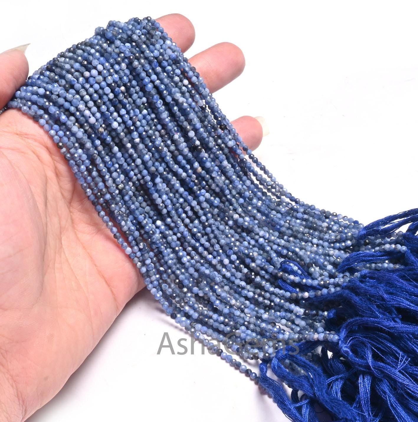 Natural Blue Sodalite Micro Cut Rondelle Shape Gemstone Tiny Beads, 2.25 mm Sodalite Machine Cut faceted Beads Jewelry Necklace Crafts SALE