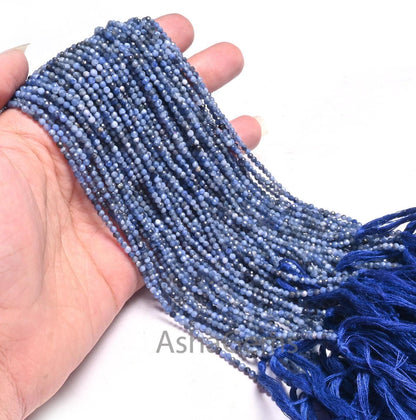 Natural Blue Sodalite Micro Cut Rondelle Shape Gemstone Tiny Beads, 2.25 mm Sodalite Machine Cut faceted Beads Jewelry Necklace Crafts SALE