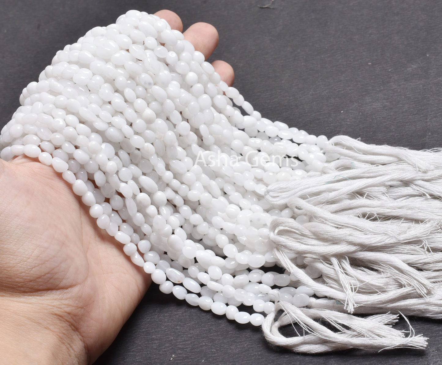 Beautiful White Agate Smooth Nugget Shape Beads,13 Inch Strand White Gemstone Loose Beads, Natural Agate Tumble Plain Pebble Jewelry Crafts