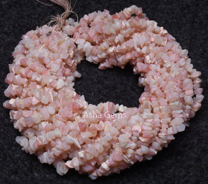 34" Strand Pink Opal Uncut Chips Raw Gemstone Beads, Fine Quality Opal Rough Smooth Raw Beads Uncut Chips, Pink Opal Bead Jewelry Craft Sale