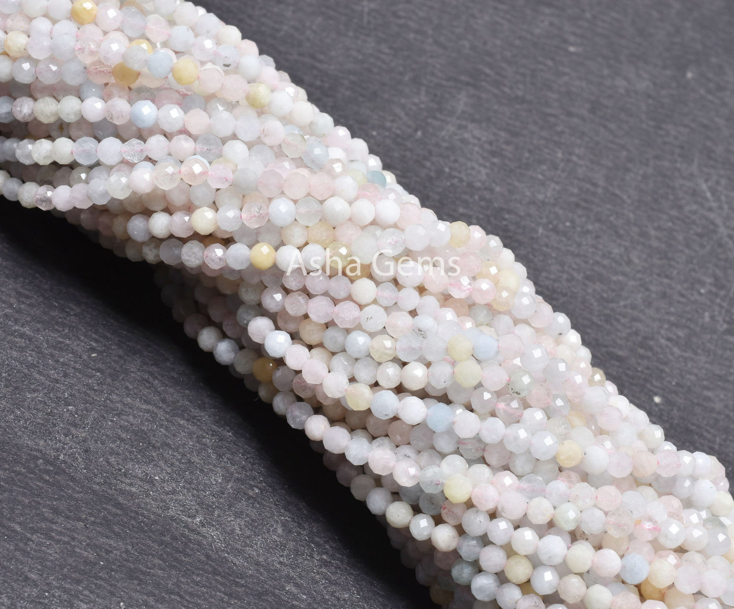 3.5 mm Fine Morganite Quartz Machine Cut Round Ball Beads, Shaded Pink Morganite Quartz Micro Cut Gemstone Roundelle Bead Jewelry Craft SALE
