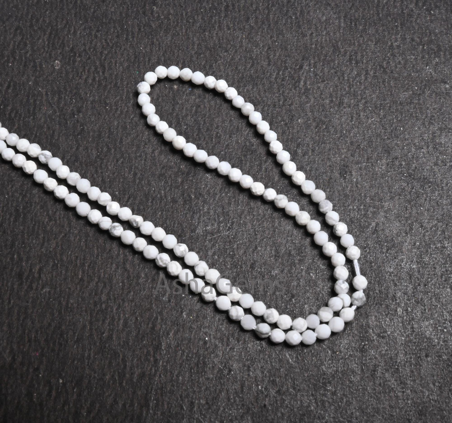 2.25 mm Beautiful White Howlite Micro Cut Rondelle faceted Beads,12.5" AAA Howlite Machine Cut Tiny Gemstone Beads Jewelry Making Craft SALE