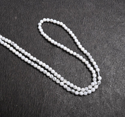 2.25 mm Beautiful White Howlite Micro Cut Rondelle faceted Beads,12.5" AAA Howlite Machine Cut Tiny Gemstone Beads Jewelry Making Craft SALE