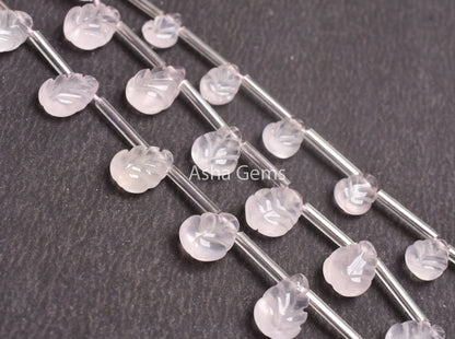 AAA Quality Rose Quartz Fancy Carved Pears Shape Beads, Pink Rose Quartz Carving Teardrop Gemstone Beads Hand Carve Rose Quartz Bead Jewelry