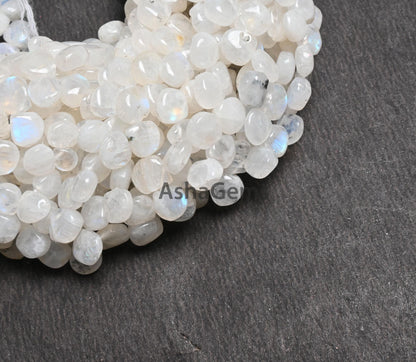 9"Strand Natural Rainbow moonstone Smooth Heart Gemstone beads, Blue Fire Rainbow Uneven Heart Shape Handmade bead Jewelry Making Craft SALE