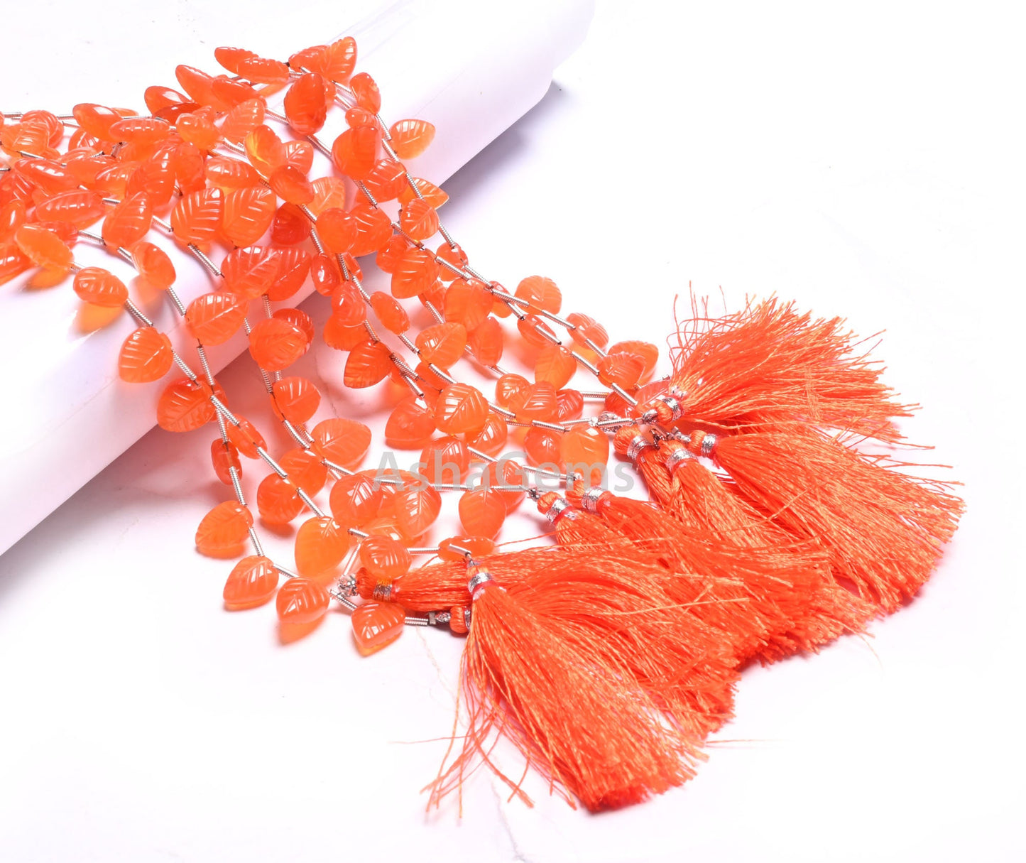 AAA Quality Carnelian Fancy Leaves Shape handmade Carving Beads, Orange Carnelian Carved Pear Briolette Gemstone Beads Jewelry Making Craft