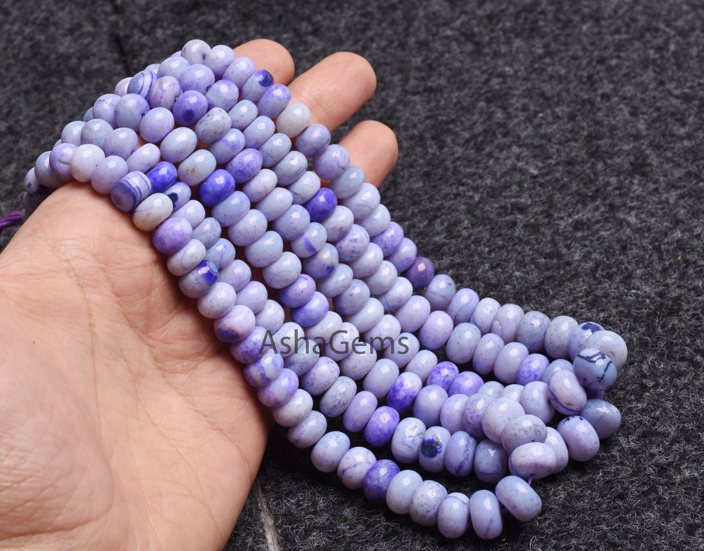 Shaded Blue Opal Smooth Rondelle Shape Beads, Beautiful Blue Opal Plain Gemstone Beads,8-11 mm Handmade Opal Bead Jewelry Making Sale