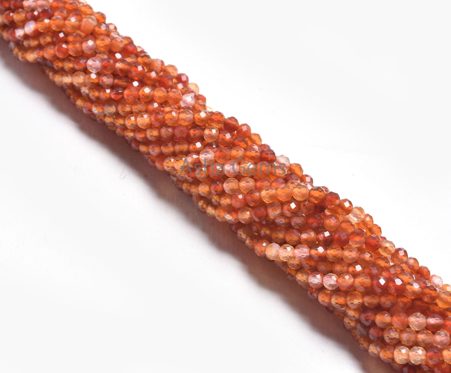 Fine Carnelian Micro Cut Round Shape Faceted Gemstone Beads,3.2 mm Shaded Red Orange Carnelian Machine Cut Bead Carnelian Bead Jewelry SALE