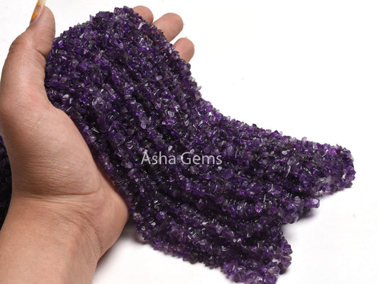 34"Strand Natural African Amethyst Raw Uncut Chips Beads Gemstone,Purple Amethyst Chips Raw Gemstone Beads,Rough Polish Beads,Uncut ChipSALE