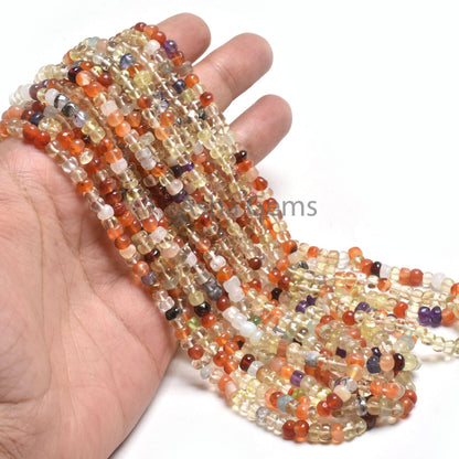 Beautiful Multi Color Disco Smooth Rondelle Gemstone Beads,16"Mix Color Stone Plain Handmade Beads, Colorful Beads Jewelry Making Craft SALE