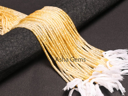 Beautiful Yellow Shaded Zircon Faceted Beads, Cubic Zircon beads,3mm Zircon Micro Machine Cut Rondelle Gemstone Beads Jewelry Craft Necklace