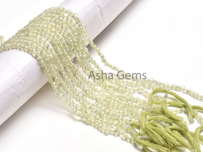 3.5,4 mm Natural Prehnite Smooth Round Ball Beads,13"Strand Light Green Prehnite Plain Round Shape Gemstone Beads Prehnite Bead Jewelry SALE