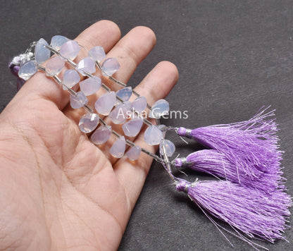 Beautiful Light Purple Lavender Quartz fancy Twisted Drop Faceted Beads, AAA Natural Lavender Quartz Teardrop Side Drill Gemstone Bead Craft