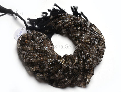 Fine Smoky Quartz Smooth Uneven Tyre Shape Gemstone Beads,12.5"Strand Natural Smoky Plain Handmade Loose Bead Smoky Bead Jewelry Making SALE