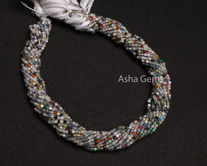 Beautiful Natural Multi Color Gemstone Micro Cut Beads,2 mm Disco Beads,Semi Precious Mix Gemstone Rondelle Shape Faceted Bead Jewelry Craft