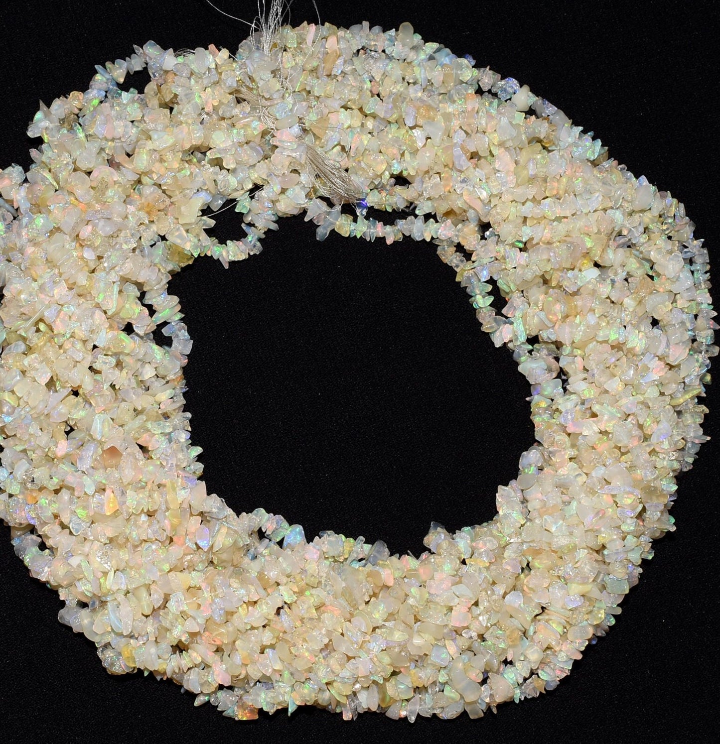 Beautiful 34"Strand Natural Ethiopian Opal Uncut Chips Gemstone Beads,Ethiopian opal Raw Nuggets Smooth Bead AAA Quality tiny Opal Chip Bead