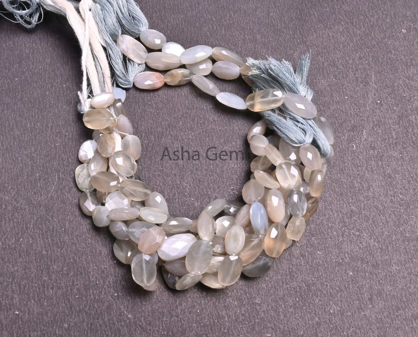 Beautiful Grey Moonstone faceted Oval Shape Beads,9" Strand Natural Moonstone Briolette Oval Beads, grey Moonstone Oval Gemstone Beads Craft