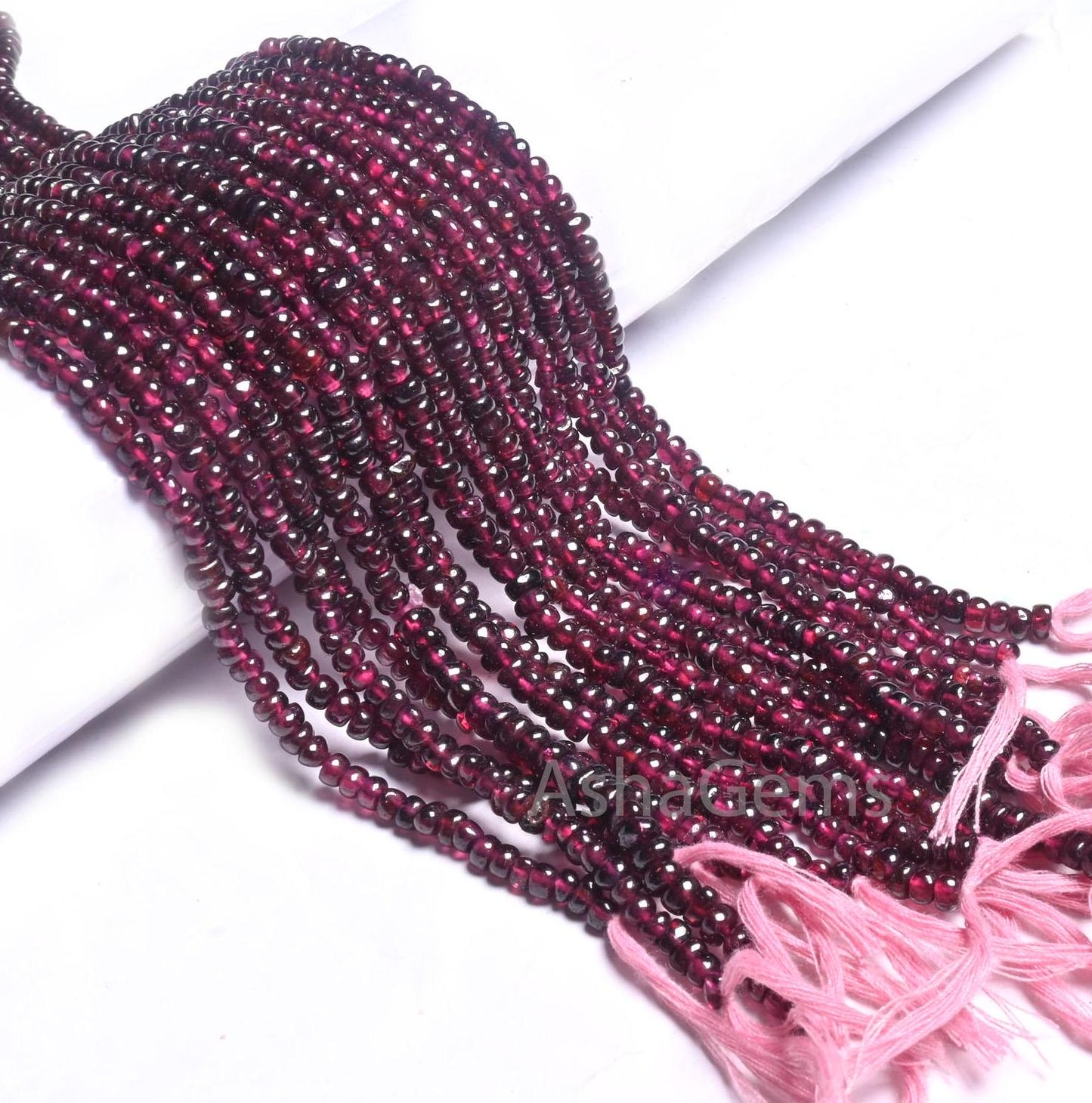 12.5" Natural Garnet Smooth Gemstone Tiny Beads, Beautiful Red Garnet Plain Handmade Uneven Rondelle Shape Beads, Garnet Bead Jewelry making (AG 12320)