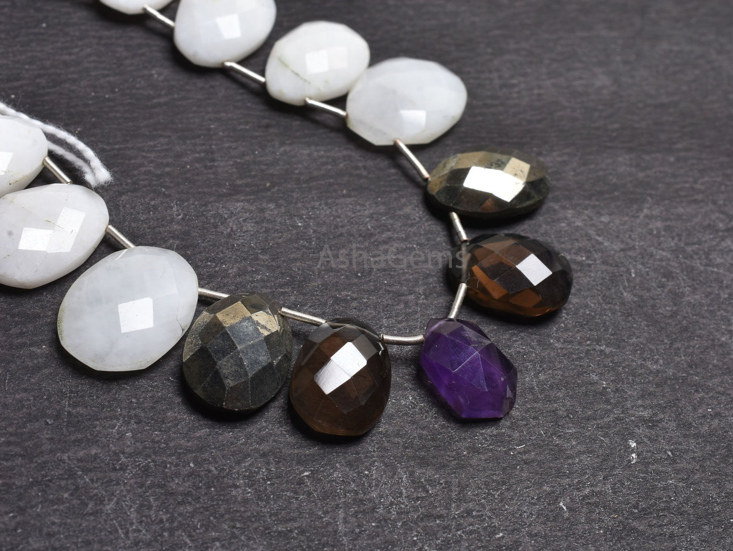 Beautiful Multi Color Stone Fancy Egg Shape Faceted Beads,10x15-15x20mm Mix Gemstone Fancy Egg Oval Side Drill Briolette Bead Jewelry Making