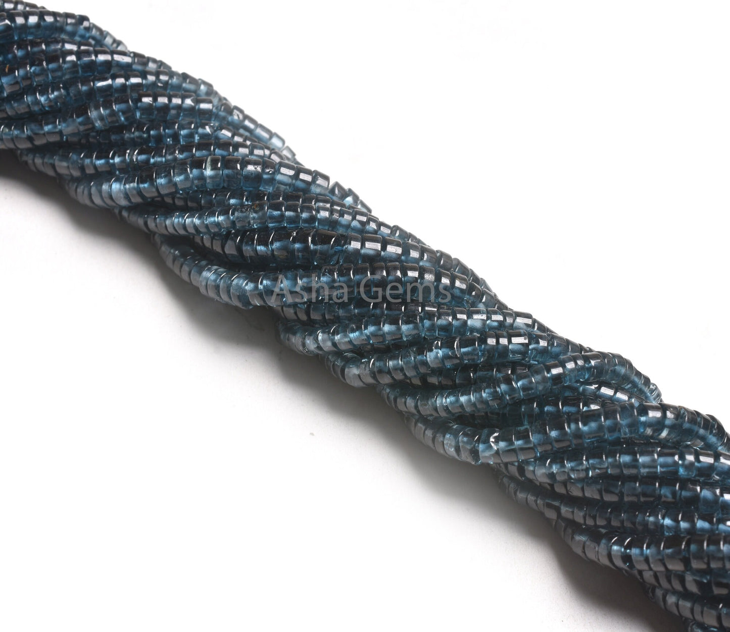 Natural London Blue Topaz Smooth Round Tyre Shape Gemstone Beads, Blue Topaz Plain Handmade Tyre Beads, London Topaz Bead Jewelry Craft SALE