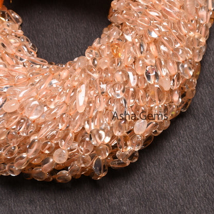 Fine Citrine Quartz Smooth nugget Shape Gemstone Beads,4.5-9 mm Light Yellow Citrine Smooth uneven Tumble tiny Handmade Bead Jewelry Making (AG 22257)