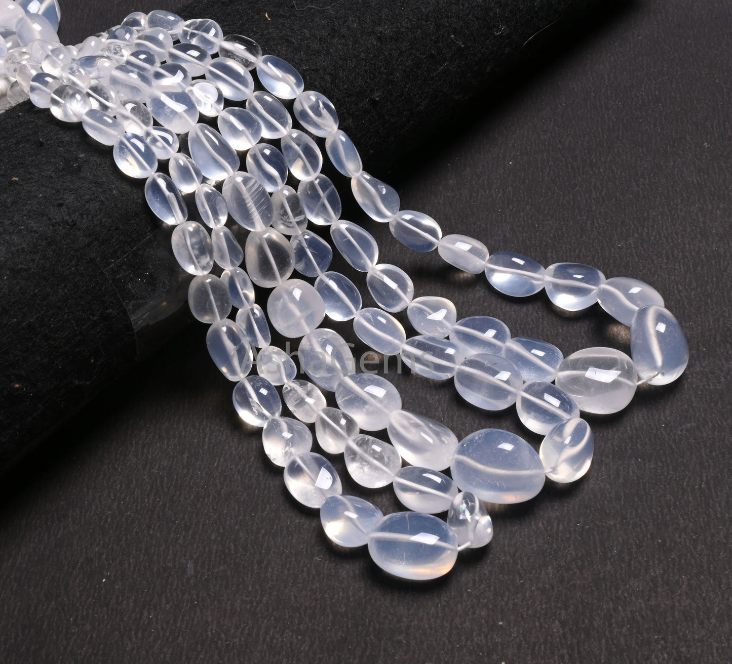 AAA Quality Ice Quartz Smooth Nugget Gemstone Loose Beads,9/18"Strand Natural White Ice Crystal Handmade Tumble Bead Necklace Making Jewelry