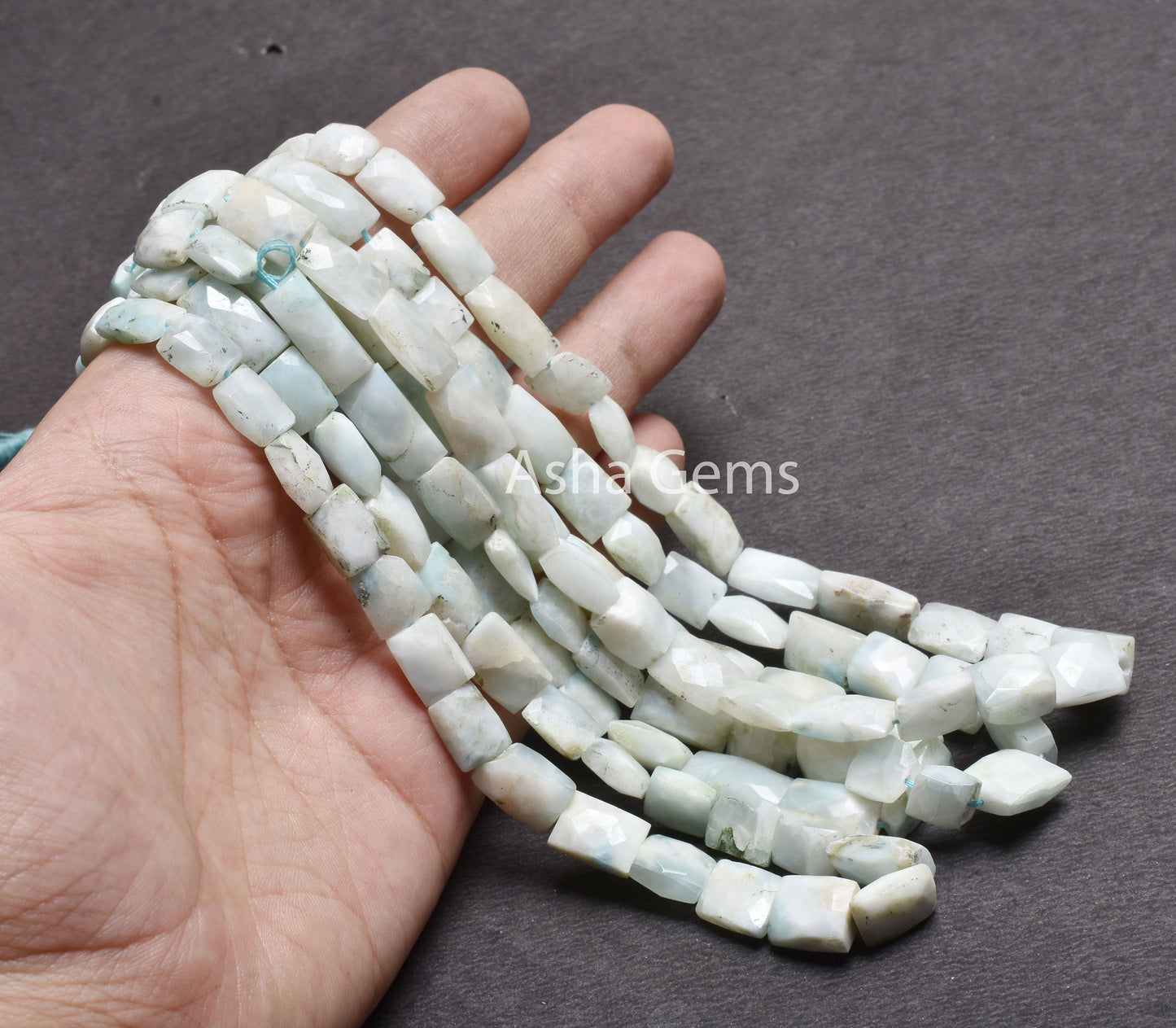 Beautiful Larimar Faceted Rectangle Straight Drill Gemstone Beads,6-13 mm Blue Larimar Fancy Chicklet Indian Cut Beads, Larimar Bead Jewelry