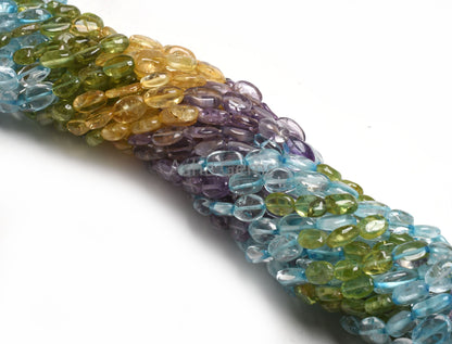 Beautiful Multi Color Gemstone Smooth Oval Shape gemstone Beads,5-8.5mm Citrine Amethyst Peridot quartz Plain Handmade Oval Beads Disco SALE