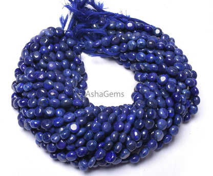 beautiful Lapis Smooth Coin Shape Beads,13" Strand Natural Blue Lapis lazuli Plain Puff Coin Handmade Gemstone Beads  Lapis Bead For Jewelry
