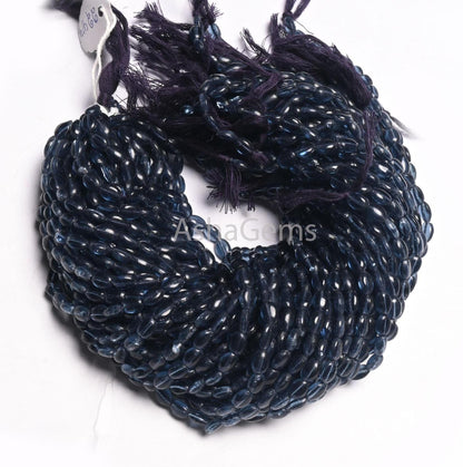 5.5-8 mm Beautiful Blue Iolite Color Hydro Smooth Oval Shape Handmade Beads, Navy Blue Hydro Plain Oval Loose Bead Jewelry Making Craft SALE