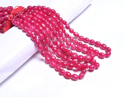 Beautiful Pink Quartz Smooth Puff Oval Shape Beads,9/18" Fine Red Pink Quartz Handmade Oval Straight Drill Gemstone Beads Jewelry Craft SALE