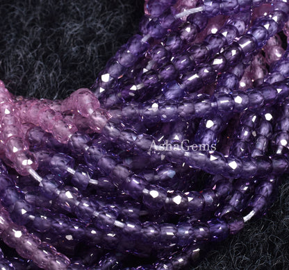 3 mm Shaded pink Blue zircon faceted rondelle shape beads,13" Strand multi cubic Zircon Micro cut Beads, Zircon Micro Faceted Rondelle Bead