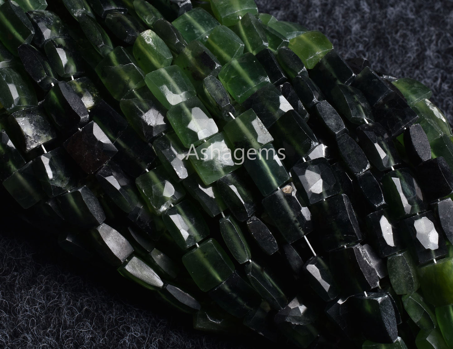 Beautiful Serpentine Fancy Chiclet Shape Beads,10"  Natural Shaded Green Serpentine Faceted rectangle Beads Jewelry Briolette Gemstone Sale