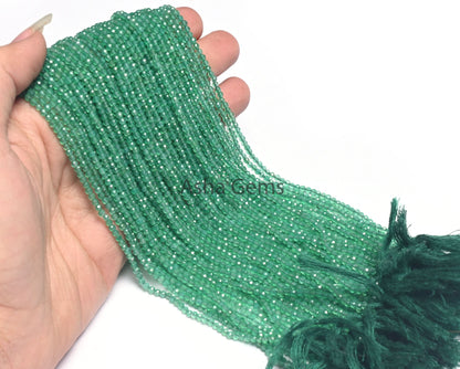 Beautiful Natural Green Onyx Micro Cut Rondelle Faceted Gemstone Beads 2.5 mm,AAA Quality Onyx Faceted Roundelle Bead Jewelry Making Crafts