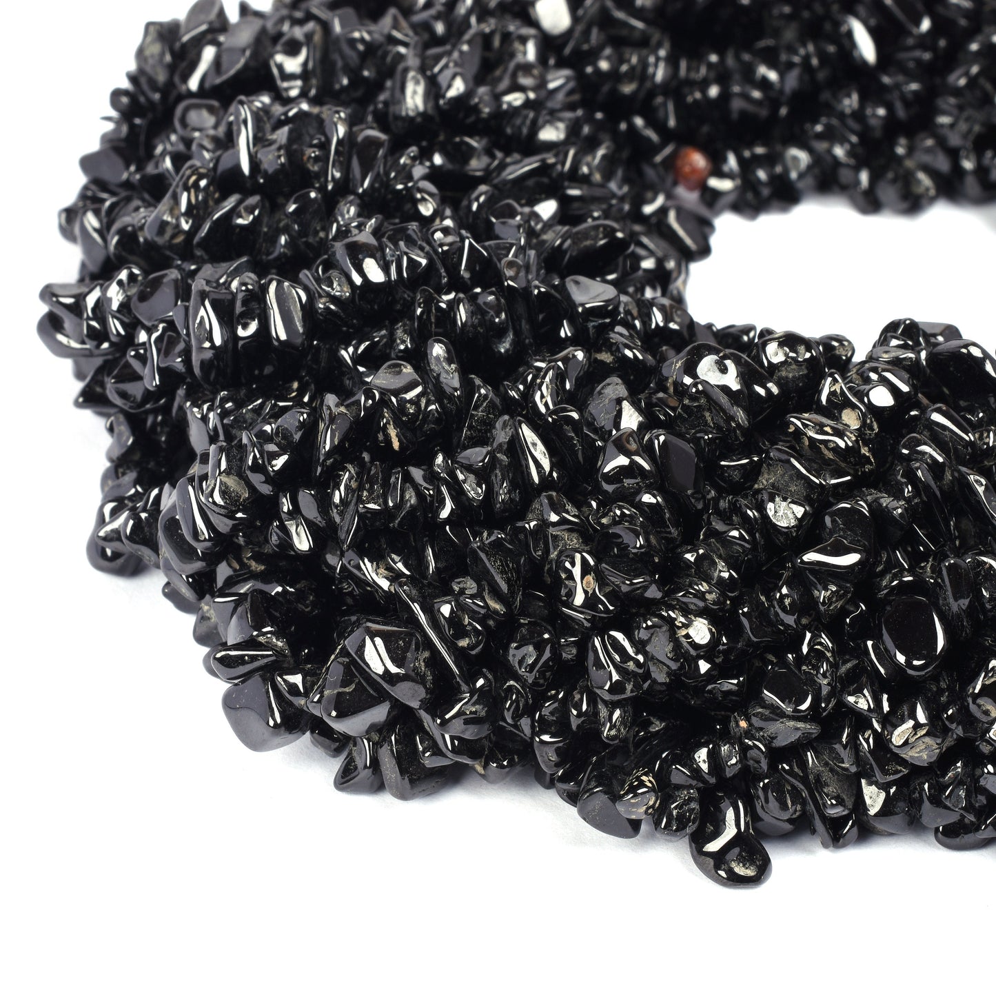 34"Strand Natural Black Spinel Uncut Chips Beads Gemstone Black Spinal Raw Rough Nugget Beads, Spinel Beads Uneven Uncut Chip Jewelry Crafts