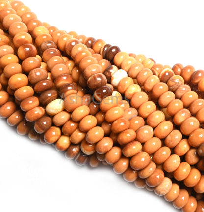 Beautiful Mustard Yellow Opal smooth Rondelle beads, Shaded Yellow opal Plain Roundelle Handmade gemstone beads opal beads jewelry Necklace